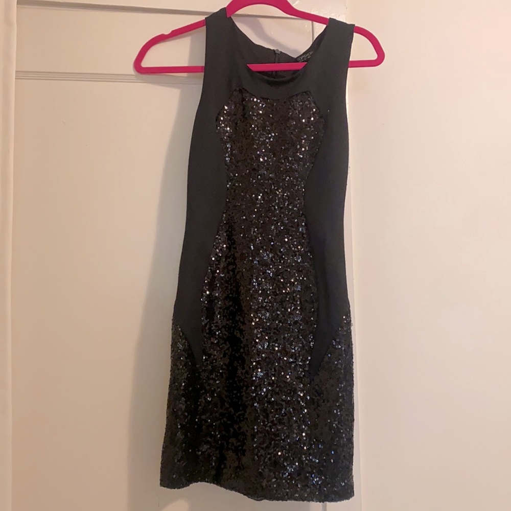 Topshop sequin black dress size 2
